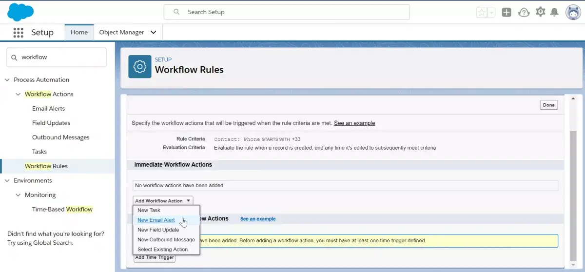 Salesforce workflow engine. You have new mail