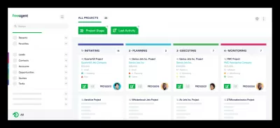 סקירה CRM FreeAgent. : כל הפרויקטים נוף ב FreeAgent