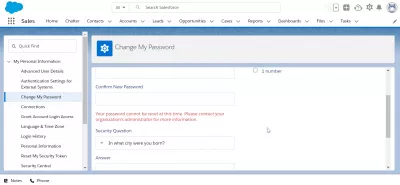 How to easily change or reset user password with SalesForce password policies?