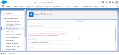 Як легко змінити або скинути пароль користувача за допомогою політики паролів SalesForce? : Неможливо змінити пароль на SalesForce через політику паролів