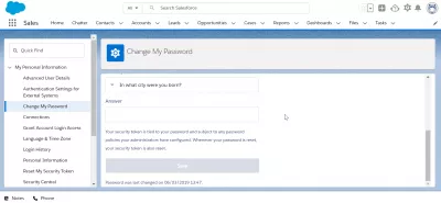 วิธีการเปลี่ยนหรือรีเซ็ตรหัสผ่านผู้ใช้อย่างง่ายดายด้วยนโยบายรหัสผ่านของ SalesForce : เปลี่ยนคำถามรักษาความปลอดภัยรหัสผ่านของฉัน