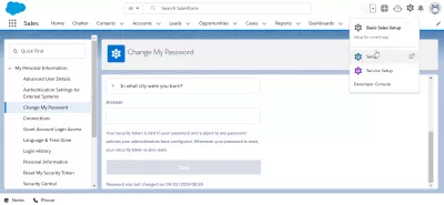 SalesForce şifre politikalarıyla kullanıcı şifresini nasıl kolayca değiştirebilir ya da sıfırlayabilirim? : Güvenlik politikaları uygulamasını bulma