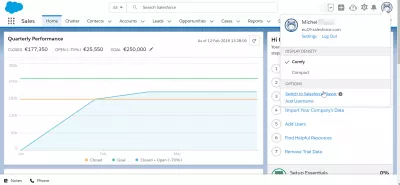 Łatwa sprzedaż - migracja klasyczna do Lightning : Przejdź do przycisku SalesForce Classic w SalesForce Lightning