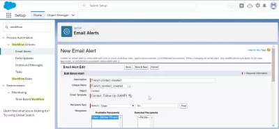 Як створити робочий процес в SalesForce? : Видання сповіщення електронною поштою