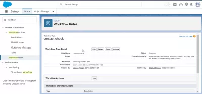 Hvordan du oppretter en arbeidsflyt i SalesForce? : Workflow-regel opprettet i Salesforce Lightning