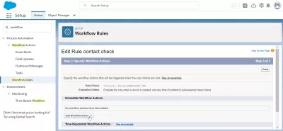 How to create a workflow in SalesForce? : Add workflow action button