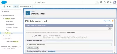 Hvordan du oppretter en arbeidsflyt i SalesForce? : Legg til arbeidsflyt handlingsknapp