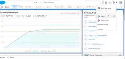 Kako stvoriti prilagođeno polje u SalesForceu? : Otvaranje postave SalesForce Lightning