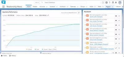 Cum se creează un raport în SalesForce? : Raportați meniul din bara de navigare