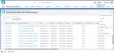 Comment créer un rapport dans SalesForce? : Rapports d'édition et options d'exportation.