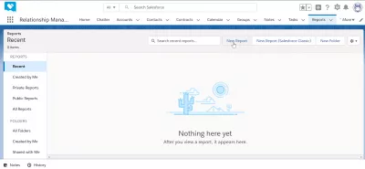 Cum se creează un raport în SalesForce? : Buton nou raport