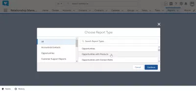 Як створити звіт у SalesForce? : Створення можливостей з звітом про продукти