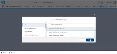 Comment créer un rapport dans SalesForce? : Poursuivre la création du rapport SalesForce Lightning