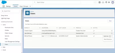 SalesForce: poista käyttäjä muutamassa helpossa vaiheessa : Muokkaa käyttäjän valikkoa käyttäjän asetuksissa