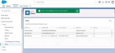 SalesForce: delete user in few easy steps : User deactivated in SalesForce users setup screen