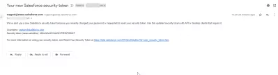 Hur får jag ett säkerhetsmärke i SalesForce Lightning? : Exempel på Salesforce-gränssnitt: e-post med nytt säkerhetstoken