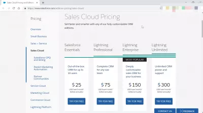 Berapa SalesForce biaya lisensi? : SalesForce license cost sales cloud
