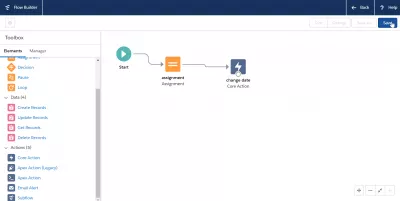 SalesForce: How to activate a flow in the SalesForce flow builder? : Creating a flow in SalesForce flow builder