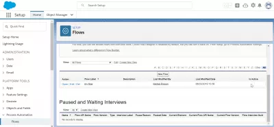 SalesForce: Jak aktywować przepływ w narzędziu do tworzenia przepływów SalesForce? : Jest aktywny przycisk przepływu w konfiguracji