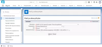 How to change language in SalesForce lightning? : SalesForceLightning tnterface displayed in Finnish