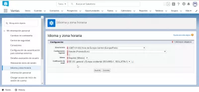Kako promijeniti jezik u SalesForce munji? : SalesForceLightning tnterface prikazan na španjolskom jeziku