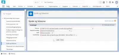 Hvordan Endre Språk I Salesforce Lightning? : SalesforceLightning tnterface vises på norsk