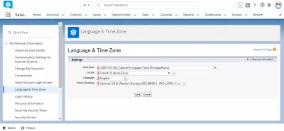 Kako promijeniti jezik u SalesForce munji? : SalesForceLightning tnterface prikazan na engleskom jeziku