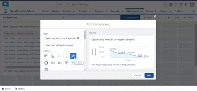 How to create a dashboard in SalesForce Lightning? : Component preview with a progression chart
