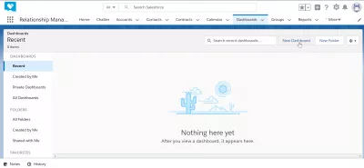 Hvordan lage et dashbord i SalesForce Lightning? : Ny dashbord-knapp