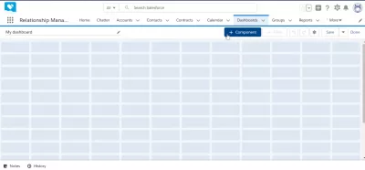 How to create a dashboard in SalesForce Lightning? : Add new component button