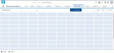 Hoe maak je een dashboard in SalesForce Lightning? : Voeg een nieuwe componentknop toe