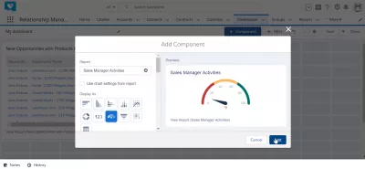 How to create a dashboard in SalesForce Lightning? : Component preview displayed in the component creation form