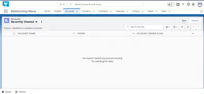 Sådan oprettes en konto i SalesForce Lightning? : Ny konto-knap