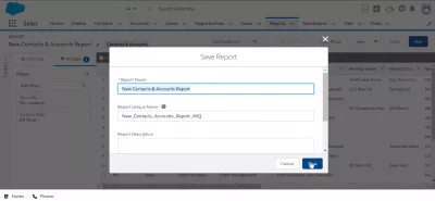 How to export contacts from SalesForce Lightning? : Saving the report with contacts to export