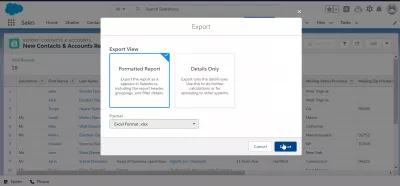 Jak exportovat kontakty z SalesForce blesk? : Exportujte přehled kontaktů do aplikace Excel