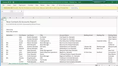 วิธีการส่งออกที่ติดต่อจาก * * * * * * * * SalesForce สายฟ้า? : ผู้ติดต่อที่ส่งออกจากสเปรดชีท สายฟ้าฟาดฟัน ไปยัง Excel