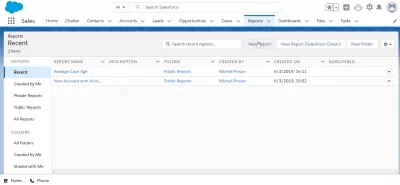 How to export contacts from SalesForce Lightning? : New report button in reports dashboard
