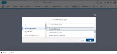 How to export contacts from SalesForce Lightning? : Continue with contacts and accounts report creation