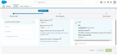 Kako uvesti podatke u SalesForce? (6 opcija) : Odaberite CSV datoteku za uvoz u SalesForce