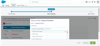 Kā importēt datus *Salesforce *? (6 opcijas) : Konkrēta lauka kartēšana no CSV datu faila importētēšanas vednī