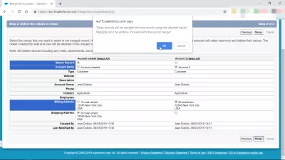 Bagaimana cara menggabungkan akun di SalesForce Classic? : Menggabungkan akun dalam SalesForce classic