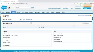 Làm cách nào để hợp nhất tài khoản trong SalesForce Classic? : Chọn tài khoản được hợp nhất từ ​​danh sách tài khoản gần đây