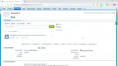 Hoe accounts samen te voegen in SalesForce Classic? : Visualisatie van samengevoegd account