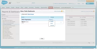 *Lực lượng bán hàng*: How To Share A Report Or Dashboard? : Selecting recipients of the shared report in *Lực lượng bán hàng* classic