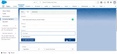 Salesforce Lightning: Com utilitzar Chatter (i per què) : Afegint una enquesta en un missatge de xerrades