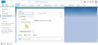 Salesforce Lightning: How to Use Chatter (and Why) : Sorting messages by top posts in Chatter