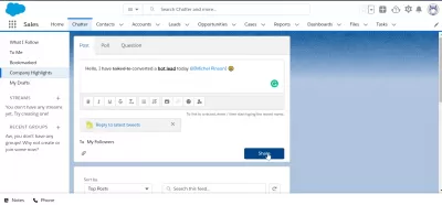 Salesforce Lightning: Cum se folosește chat (și de ce) : Fișier adecvat într -un mesaj de chat