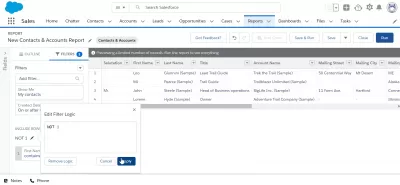 How To Use Filter Logic in Salesforce : Press apply button to apply filter logic