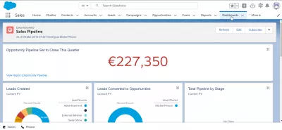 How to use SalesForce Lightning? : Dashboard sales pipeline