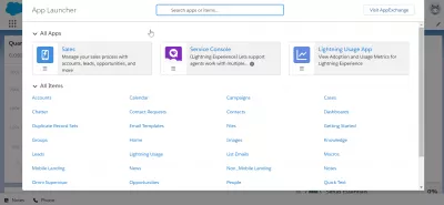 How to use SalesForce Lightning? : App launcher application list